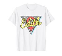 Edith Name Retro Triangle Cadeau personnalisé T-Shirt