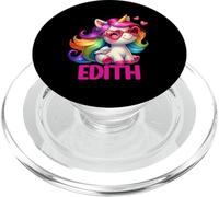 Edith Nom personnalisé Licorne Colorée Femmes Filles PopSockets PopGrip pour MagSafe