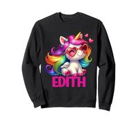 Edith Nom personnalisé Licorne Colorée Femmes Filles Sweatshirt