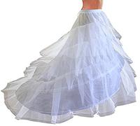 Edith qi Jupon de Robe de cérémonie pour Femmes Crinoline Petticoat,Jupons 3/4/6 Anneau pour la Robe de mariée de Mariage,Jupon de Jupon réglable Crinoline,Taille Unique,S-XXL