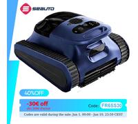 (Édition 2026) Seauto Crab Pro Nettoyeur de piscine robotisé sans fil, 45 000 Pa de puissance, escalade des parois, navigation sonar I-power Path Dark blue