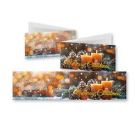 Edition Colibri 10 cartes de Noël nostalgiques en set avec enveloppes : Format déplié 42 x 10,5 cm (XL Panorama), cartes pliantes multilingues avec des bougies orange (11160)
