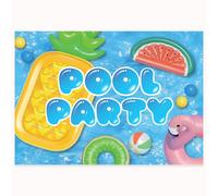 Edition Colibri 10 Cartes d'invitation Anniversaire Enfant A6 - Invitations Pool Party, Design Estival avec Matelas Gonflables et Ballon de Plage, Coloré et Amusant
