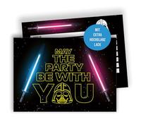 Edition Colibri 10 Cartes d'invitation Anniversaire Enfant A6 - Thème Espace, Motif Étoiles, Invitations Amusantes pour Garçons, Filles et Ados