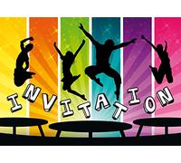 Edition Colibri 11017 FR Lot de 10 Cartes d‘invitation en Français pour un anniversaire d‘enfant ou pour une partie de saut dans le parc de trampoline
