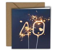 Edition Colibri Carte d'anniversaire 40 ans avec enveloppe, cierge magique, cartes Joyeux anniversaire, carte d'anniversaire pour homme et femme, A6