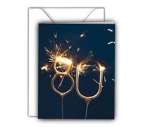 Edition Colibri Carte d'anniversaire 80 ans avec enveloppe, cierge magique, cartes de joyeux anniversaire, carte d'anniversaire pour hommes et femmes, format A6