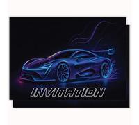 Edition Colibri Carte d'anniversaire - Voiture de course futuriste | Lot de 10 cartes plates (A6) - Verso à écrire