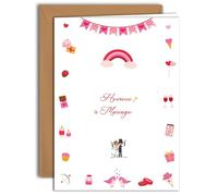 Edition Colibri Carte de Mariage Romantique - Thème de Célébration de l’Amour | Grande carte pliée (A4) - Enveloppe kraft incluse - Intérieur vierge