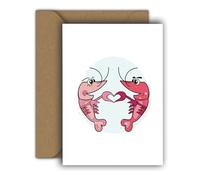 Edition Colibri Carte de Saint-Valentin pour elle et lui - Format A6 - Pliable - Avec enveloppe - Carte d'amour, d'anniversaire de mariage - Carte de Saint-Valentin - Motif homard