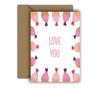 Edition Colibri Carte de Saint-Valentin pour elle et lui - Format A6 - Pliable - Avec enveloppe - Carte d'amour, d'anniversaire de mariage - Carte de Saint-Valentin - Gâteau - H000270