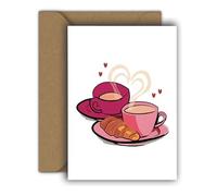 Edition Colibri Carte de Saint-Valentin pour elle et lui - Format A6 - Pliable - Avec enveloppe - Carte d'amour, anniversaire de mariage - Carte de Saint-Valentin amusante - Café (H000249)