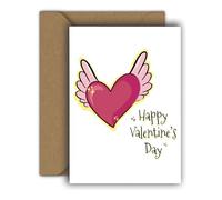 Edition Colibri Carte de Saint-Valentin pour elle et lui - Format A6 - Pliable - Avec enveloppe - Carte d'amour, d'anniversaire de mariage - Carte de Saint-Valentin - Cœur volant - H000259