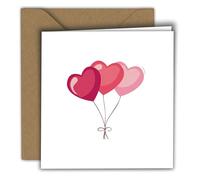 Edition Colibri Carte de Saint-Valentin pour elle et lui - Format A6 - Pliante - Avec enveloppe - Carte d'amour, anniversaire de mariage - Carte de Saint-Valentin - Motif ballon en forme de cœur