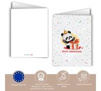 Edition Colibri Carte de vœux d'anniversaire avec enveloppe, carte Happy Birthday, carte d'anniversaire pour homme et femme, A6, panda