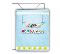 Edition Colibri Carte de vœux d'anniversaire avec enveloppe, carte Happy Birthday, carte d'anniversaire pour homme et femme, A6, bleu, drôle