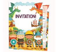 Edition Colibri Carte d'invitation d'anniversaire - Motif de dragon coloré | Lot de 10 cartes plates (A6) - Verso à écrire (3)