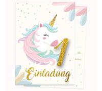 Edition Colibri Carte d'invitation d'anniversaire - Motif licorne - Lot de 10 cartes plates (A6) - Verso pour écrire