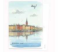 Edition Colibri Carte postale - Illustration Stockholm City View | Lot de 10 cartes plates (A6) - Verso pour écrire