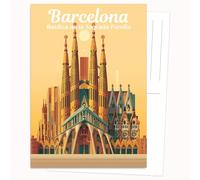 Edition Colibri Carte postale - Motif architecture graphique multicolore - Lot de 10 cartes plates (A6) - Dos pour écrire