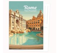 Edition Colibri Carte postale - représentation graphique de la fontaine - Lot de 10 cartes plates (A6) - Dos pour écrire