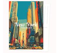 Edition Colibri Carte postale - Vue graphique de la ville colorée - Lot de 10 cartes plates (A6) - Dos pour écrire