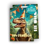 Edition Colibri Cartes d’invitation dinosaure - 10 cartes A6 à remplir | Invitations anniversaire enfant rigolotes, T-Rex, fête garçon, fille, préhistoire