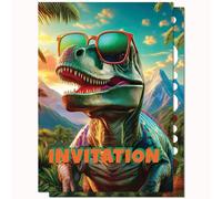 Edition Colibri Cartes d’invitation dinosaure - 10 cartes A6 à remplir | Invitations rigolotes pour anniversaire enfant, T-Rex, été, garçon, fille