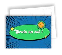 Edition Colibri Crois en toi ! - carte colorée avec design positif et message de confiance en soi | Lot de 10 cartes plates (A6) - Verso à écrire