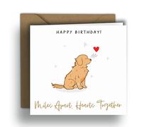 Edition Colibri Happy Birthday! Miles Apart, Heart Together - Loving Dog | Carte pliée carrée (15 x 15 cm) - Enveloppe kraft incluse - Intérieur vierge