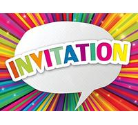 Edition Colibri Lot de 10 Cartes d‘invitation RAYONS COLORÉS en Français pour un anniversaire d‘enfant ou pour la garden-party (10975 FR)