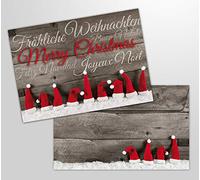 Edition Colibri Lot de 10 cartes de Noël CHAPEAUX DE NOËL avec enveloppe - 10 cartes pliantes identiques et nostalgiques pour Noël avec enveloppes assorties