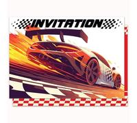Edition Colibri Lot de 10 cartes d'invitation à un anniversaire - Motif voiture de course rapide - Format A6 - Verso pour écrire