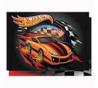 Edition Colibri Lot de 10 cartes d'invitation d'anniversaire - Motif course graphique orange - Format A6 - Verso pour écrire