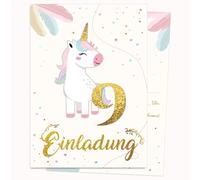 Edition Colibri Lot de 10 cartes d'invitation d'anniversaire - Motif licorne - Lot de 10 cartes plates (A6) - Verso pour écrire (2)