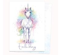 Edition Colibri Lot de 10 cartes d'invitation d'anniversaire - Motif licorne multicolore - Format A6 - Verso pour écrire
