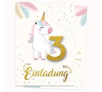 Edition Colibri Lot de 10 cartes d'invitation d'anniversaire - Motif licorne multicolore - Format A6 - Verso pour écrire