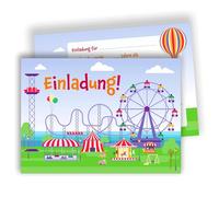 Edition Colibri Lot de 10 cartes d'invitation pour anniversaire d'enfant - Motif cerises colorées avec grande roue - Format A6 - Verso pour écrire