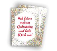 Edition Colibri Lot de 10 cartes d'invitation pour anniversaire d'enfant - Motif confettis colorés - Format A6 - Verso pour écrire