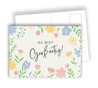 Edition Colibri Lot de 10 cartes postales aquarelles florales - Vous êtes génial - Lot de 10 cartes plates (A6) - Verso pour écrire