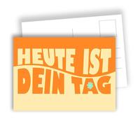 Edition Colibri Lot de 10 cartes postales en bloc orange vif - Aujourd'hui est votre journée - Carte de motivation - Lot de 10 cartes plates (A6) - Verso pour écrire