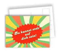Edition Colibri Lot de 10 cartes postales rétro Burst - Vous pouvez être fier de vous - Carte de motivation - Lot de 10 cartes plates (A6) - Verso pour écrire