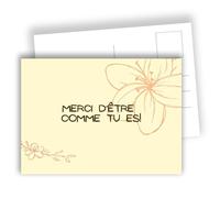 Edition Colibri Merci d’être comme tu es ! - carte élégante avec design floral linéaire et mot de gratitude | Lot de 10 cartes plates (A6) - Verso à écrire