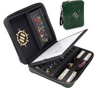 Édition Collector RPG Organisateur DND Reliure avec Porte-Feuille et Effaçable Panneau, Zone de Lancement de Dés, Pochette à Stylo Amovible, Plateau en Mousse pour Figurines (Dragon Noir)
