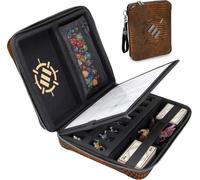 Édition Collector RPG Organisateur DND Reliure avec Porte-Feuille et Effaçable Panneau, Zone de Lancement de Dés, Pochette à Stylo Amovible, Plateau en Mousse pour Figurines (Dragon Noir)