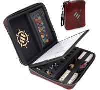 Édition Collector RPG Organisateur DND Reliure avec Porte-Feuille et Effaçable Panneau, Zone de Lancement de Dés, Pochette à Stylo Amovible, Plateau en Mousse pour Figurines (Dragon Noir)