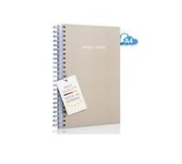 edition cumulus Agenda 2025/2026 épais, format A4, taupe (beige), fabriqué en Allemagne, idéal pour le bureau, reliure à spirale, une page A4 complète par jour, août 25, août 26