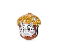 Édition d'automne - breloque écureuil et perle noisette, breloque pour bracelet, compatible avec le collier bracelet pandora