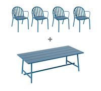 Édition exclusive set de jardin table 220x100cm + 4 chaises de jardin avec accoudoirs Fred's