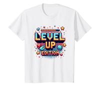 Édition Level Up : Célébration de la réussite du Joueur T-Shirt, Enfant, Blanc, 2 Ans